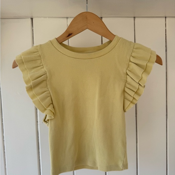 Yellow Ruffle Sleeve Top - Picture 1 of 3